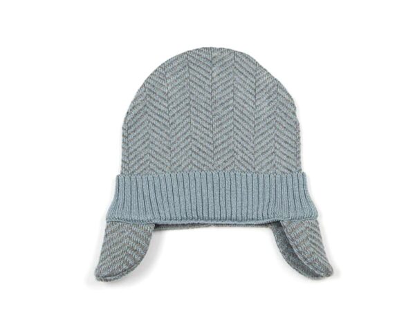 Baby Beanie - Blue Zig Zag