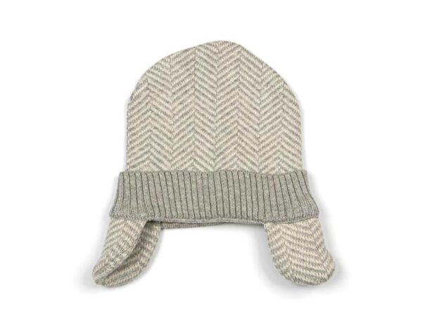 Baby Beanie - Grey Zig Zag